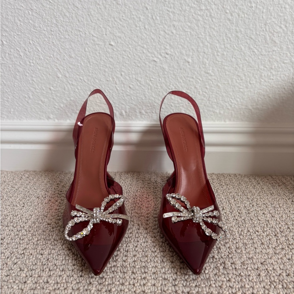 Amina Muaddi Rose Crystal Embellished Slingback Pump